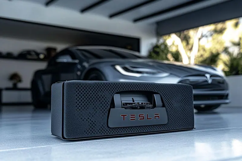 Intérieur d’une voiture électrique familiale avec porte ouverte, matériel d’isolation acoustique posé à côté