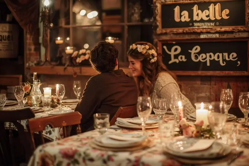 Une famille attablée dans un restaurant au décor immersif, avec des enfants découvrant les éléments thématiques de la salle.